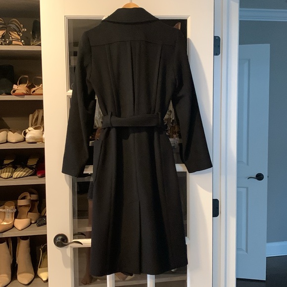 Reiss Long Black Wool Coat US Size 4 UK Size 8 - Picture 2 of 4